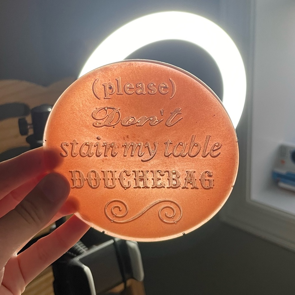 Funny resin coaster